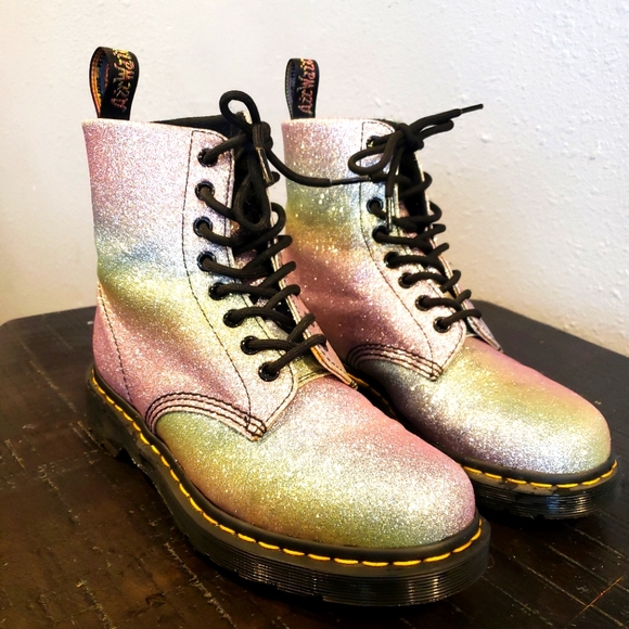 Dr. Martens Shoes - RARE Dr. Martens 1460 Pascal Rainbow Glitter Size 8